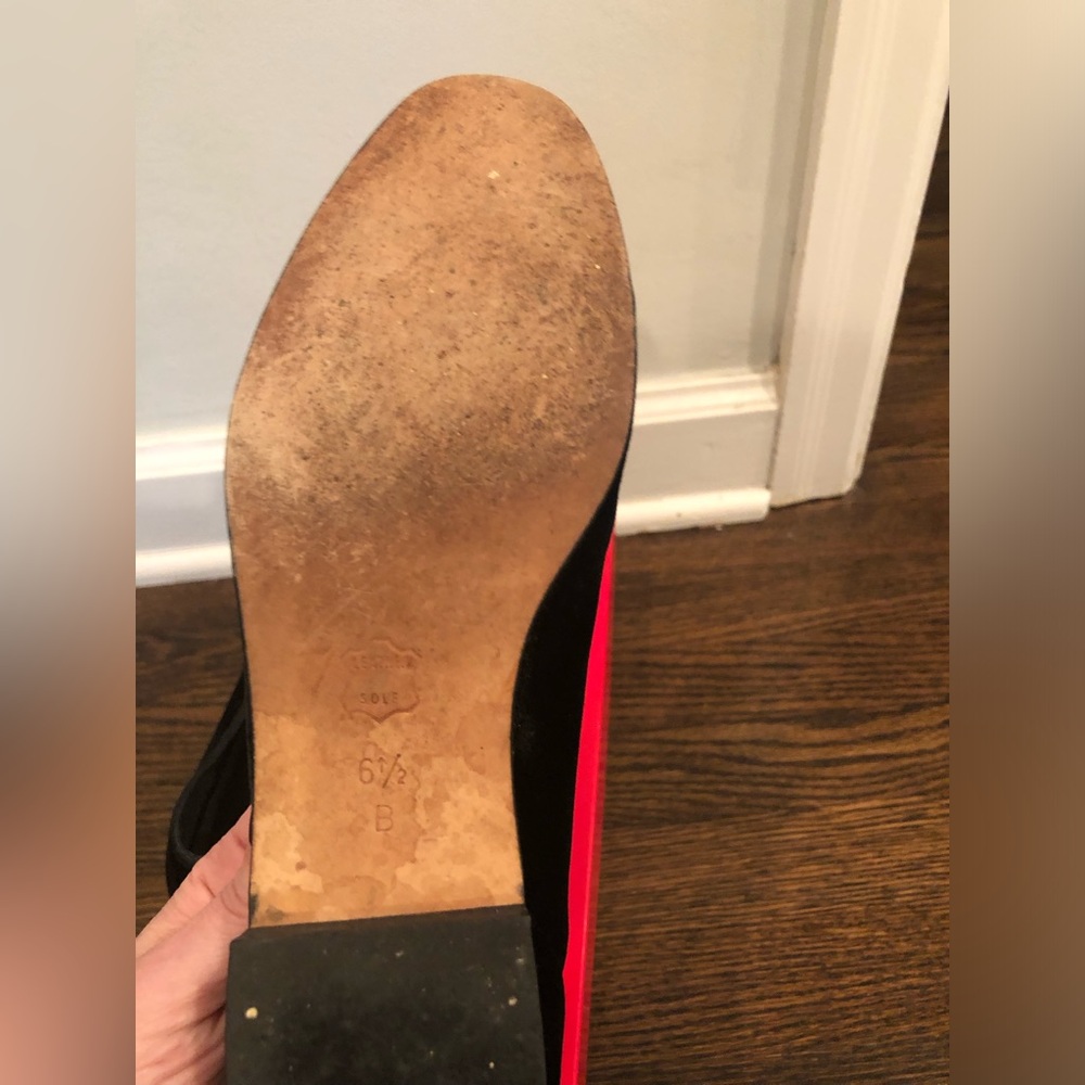 Talbots: Black Velvet Slip On Loafers. Size 6.5 B. Vintage. - Picture 7 of 7